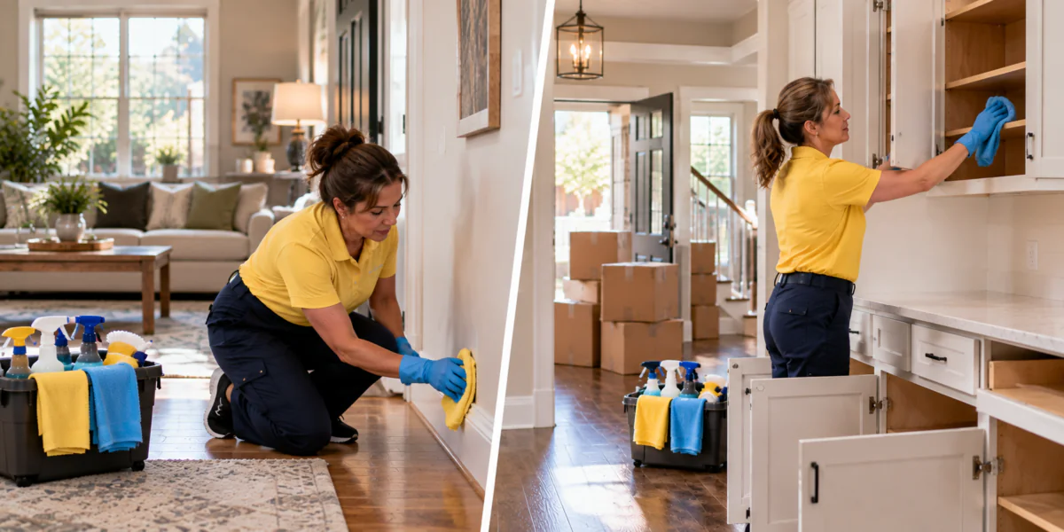 Comparison between deep house cleaning and move-out cleaning